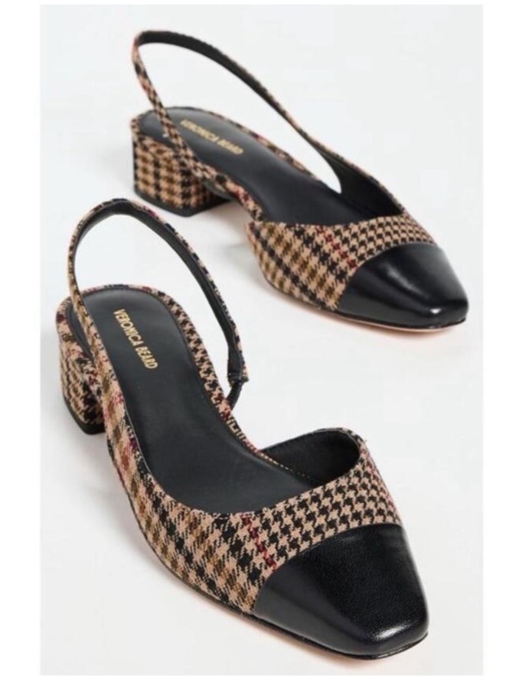 Veronica Beard $375 Women's Cecile Houndstooth Slingback Block Heel 8M EUC